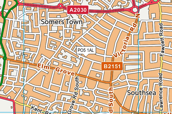 PO5 1AL map - OS VectorMap District (Ordnance Survey) PO5 1AL map - OS VectorMap District (Ordnance Survey)
