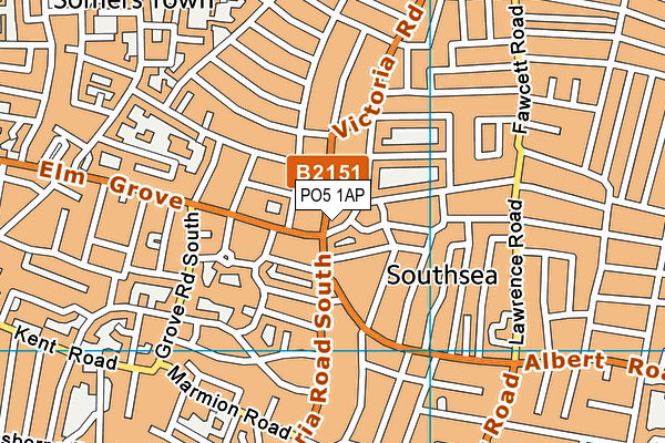 PO5 1AP map - OS VectorMap District (Ordnance Survey) PO5 1AP map - OS VectorMap District (Ordnance Survey)