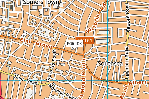 PO5 1DX map - OS VectorMap District (Ordnance Survey) PO5 1DX map - OS VectorMap District (Ordnance Survey)