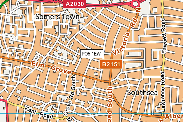 PO5 1EW map - OS VectorMap District (Ordnance Survey) PO5 1EW map - OS VectorMap District (Ordnance Survey)