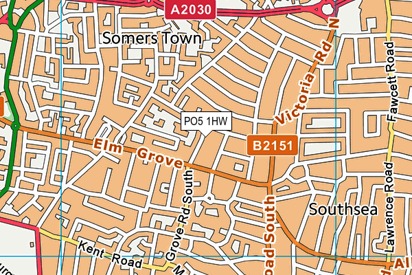 PO5 1HW map - OS VectorMap District (Ordnance Survey) PO5 1HW map - OS VectorMap District (Ordnance Survey)