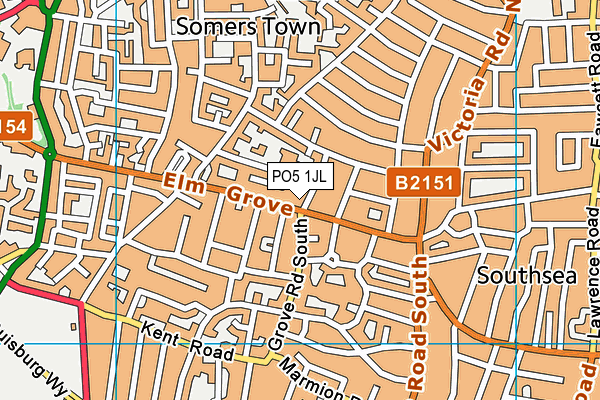 PO5 1JL map - OS VectorMap District (Ordnance Survey) PO5 1JL map - OS VectorMap District (Ordnance Survey)
