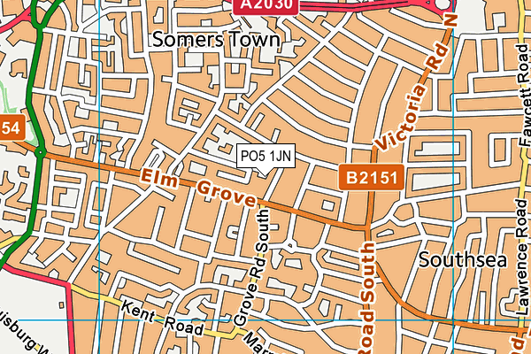 PO5 1JN map - OS VectorMap District (Ordnance Survey) PO5 1JN map - OS VectorMap District (Ordnance Survey)