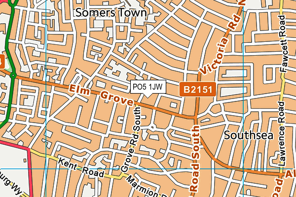 PO5 1JW map - OS VectorMap District (Ordnance Survey) PO5 1JW map - OS VectorMap District (Ordnance Survey)