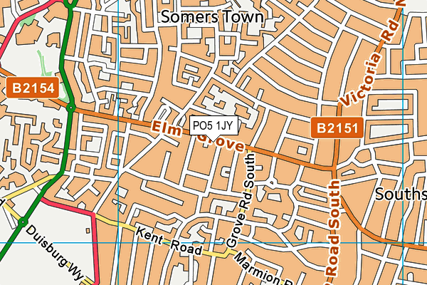 PO5 1JY map - OS VectorMap District (Ordnance Survey) PO5 1JY map - OS VectorMap District (Ordnance Survey)