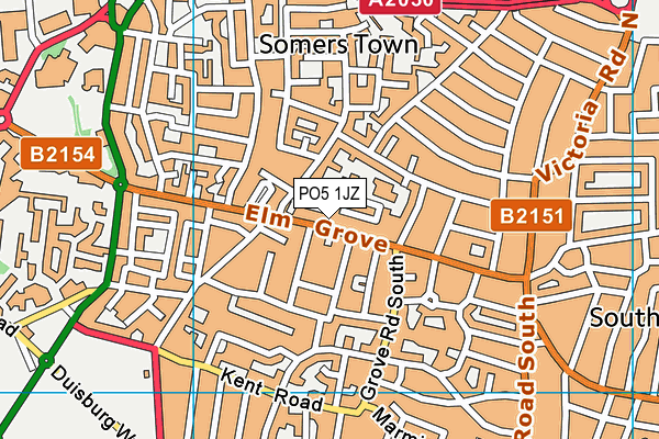 PO5 1JZ map - OS VectorMap District (Ordnance Survey) PO5 1JZ map - OS VectorMap District (Ordnance Survey)