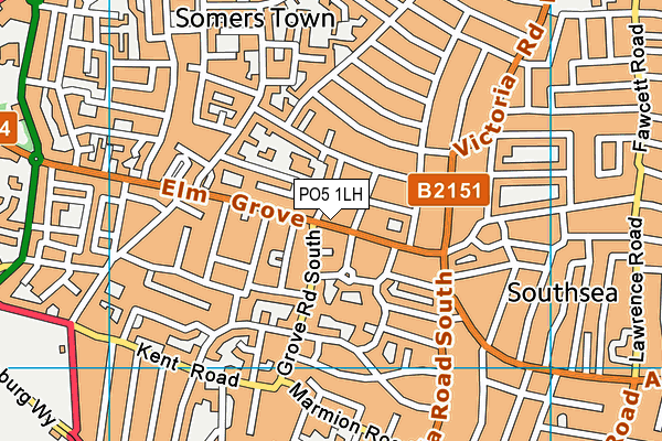 PO5 1LH map - OS VectorMap District (Ordnance Survey) PO5 1LH map - OS VectorMap District (Ordnance Survey)