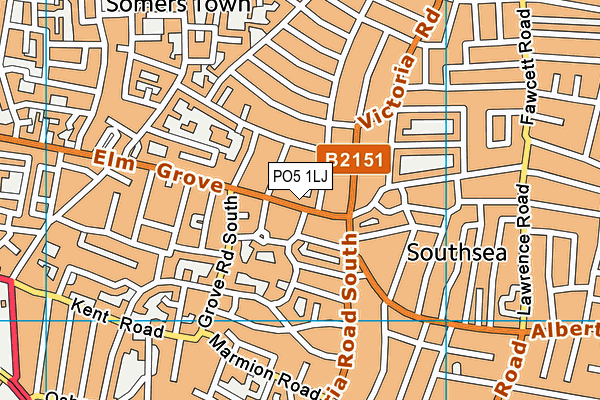 PO5 1LJ map - OS VectorMap District (Ordnance Survey) PO5 1LJ map - OS VectorMap District (Ordnance Survey)
