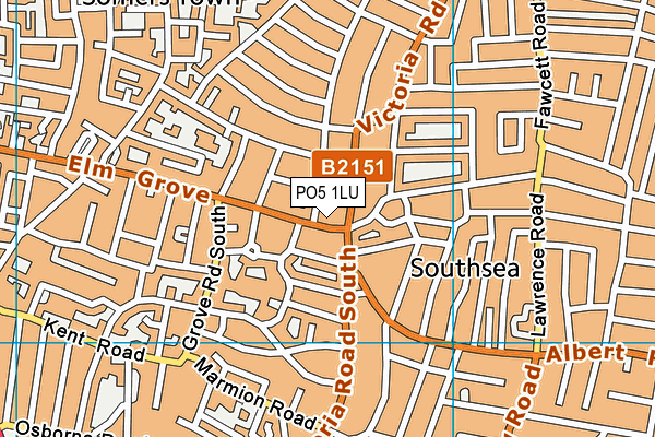 PO5 1LU map - OS VectorMap District (Ordnance Survey) PO5 1LU map - OS VectorMap District (Ordnance Survey)