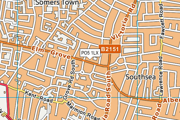 PO5 1LX map - OS VectorMap District (Ordnance Survey) PO5 1LX map - OS VectorMap District (Ordnance Survey)