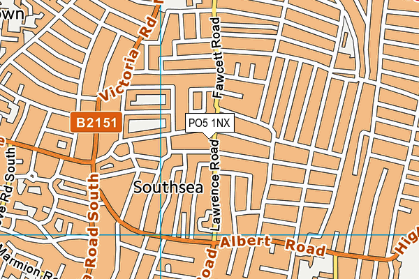 PO5 1NX map - OS VectorMap District (Ordnance Survey) PO5 1NX map - OS VectorMap District (Ordnance Survey)