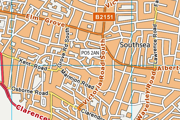 PO5 2AN map - OS VectorMap District (Ordnance Survey) PO5 2AN map - OS VectorMap District (Ordnance Survey)