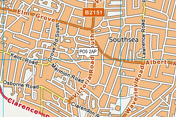 PO5 2AP map - OS VectorMap District (Ordnance Survey)