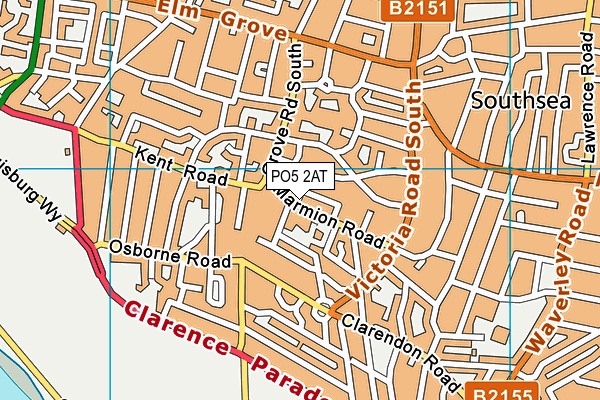 PO5 2AT map - OS VectorMap District (Ordnance Survey) PO5 2AT map - OS VectorMap District (Ordnance Survey)