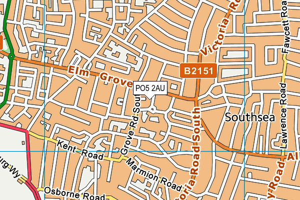 PO5 2AU map - OS VectorMap District (Ordnance Survey) PO5 2AU map - OS VectorMap District (Ordnance Survey)