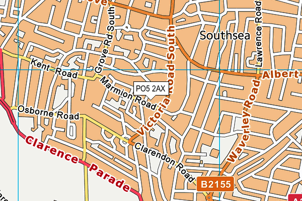 PO5 2AX map - OS VectorMap District (Ordnance Survey) PO5 2AX map - OS VectorMap District (Ordnance Survey)