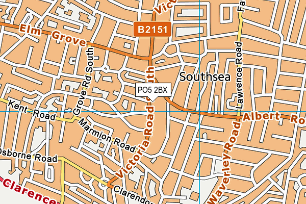 PO5 2BX map - OS VectorMap District (Ordnance Survey) PO5 2BX map - OS VectorMap District (Ordnance Survey)
