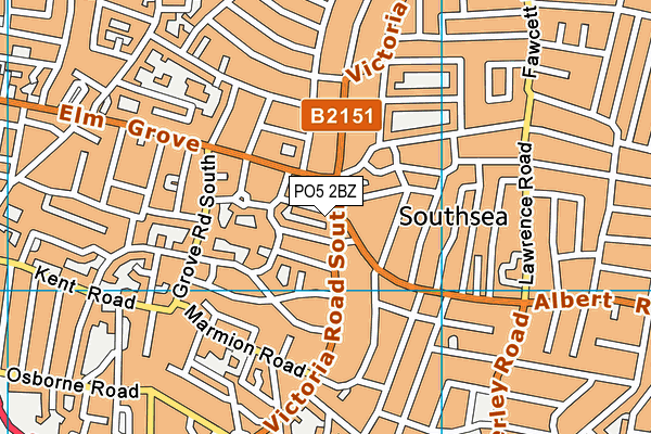 PO5 2BZ map - OS VectorMap District (Ordnance Survey) PO5 2BZ map - OS VectorMap District (Ordnance Survey)