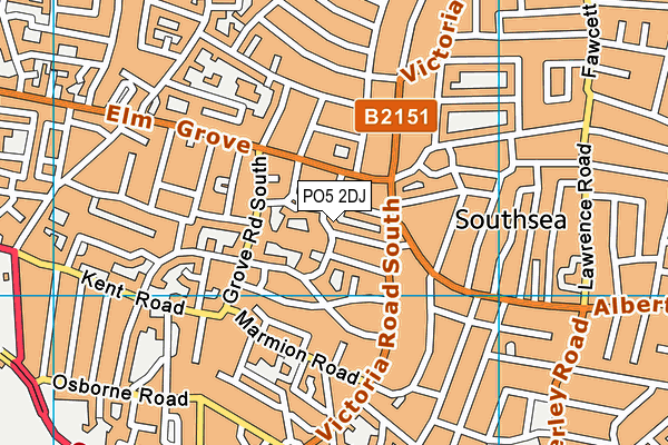 PO5 2DJ map - OS VectorMap District (Ordnance Survey) PO5 2DJ map - OS VectorMap District (Ordnance Survey)