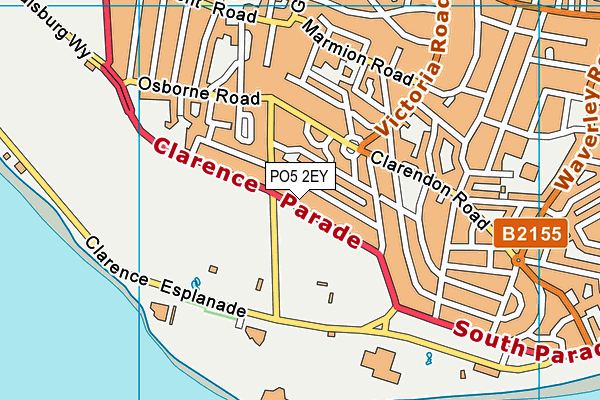 PO5 2EY map - OS VectorMap District (Ordnance Survey) PO5 2EY map - OS VectorMap District (Ordnance Survey)