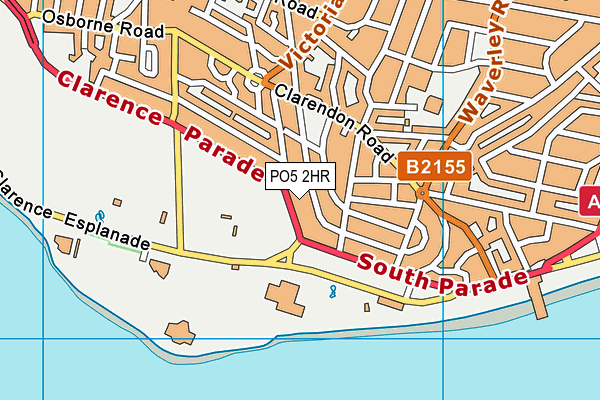 PO5 2HR map - OS VectorMap District (Ordnance Survey) PO5 2HR map - OS VectorMap District (Ordnance Survey)