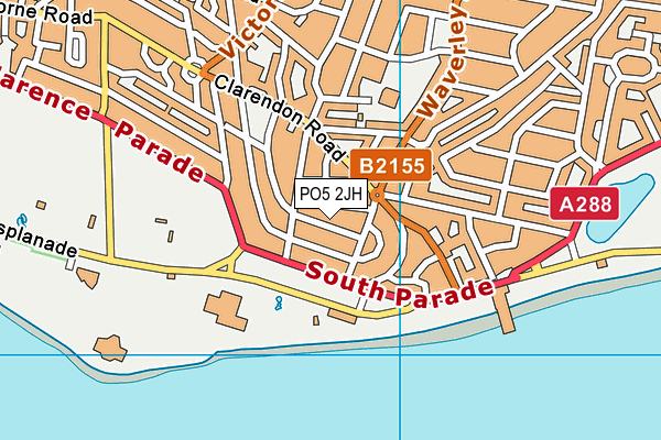 PO5 2JH map - OS VectorMap District (Ordnance Survey) PO5 2JH map - OS VectorMap District (Ordnance Survey)