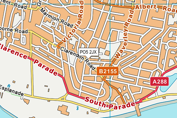 PO5 2JX map - OS VectorMap District (Ordnance Survey) PO5 2JX map - OS VectorMap District (Ordnance Survey)