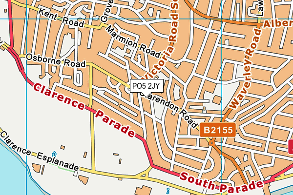 PO5 2JY map - OS VectorMap District (Ordnance Survey) PO5 2JY map - OS VectorMap District (Ordnance Survey)
