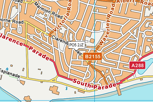 PO5 2JZ map - OS VectorMap District (Ordnance Survey) PO5 2JZ map - OS VectorMap District (Ordnance Survey)