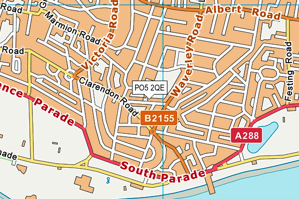 PO5 2QE map - OS VectorMap District (Ordnance Survey) PO5 2QE map - OS VectorMap District (Ordnance Survey)