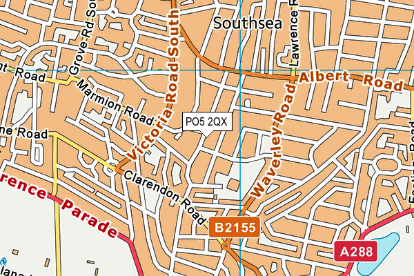 PO5 2QX map - OS VectorMap District (Ordnance Survey) PO5 2QX map - OS VectorMap District (Ordnance Survey)