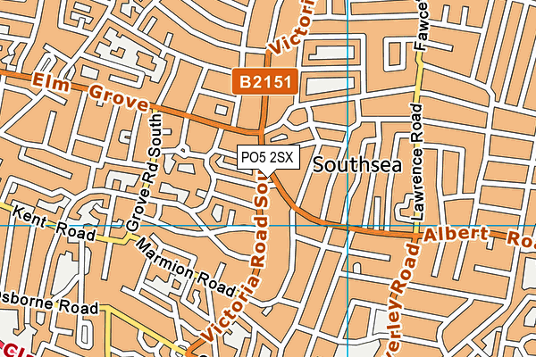 PO5 2SX map - OS VectorMap District (Ordnance Survey) PO5 2SX map - OS VectorMap District (Ordnance Survey)