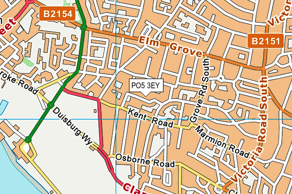 PO5 3EY map - OS VectorMap District (Ordnance Survey)