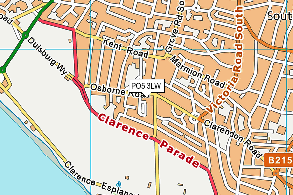 PO5 3LW map - OS VectorMap District (Ordnance Survey) PO5 3LW map - OS VectorMap District (Ordnance Survey)