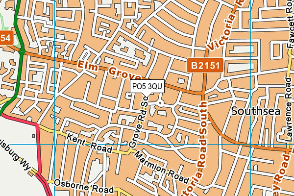 PO5 3QU map - OS VectorMap District (Ordnance Survey) PO5 3QU map - OS VectorMap District (Ordnance Survey)