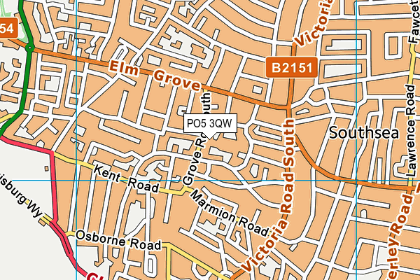 PO5 3QW map - OS VectorMap District (Ordnance Survey) PO5 3QW map - OS VectorMap District (Ordnance Survey)