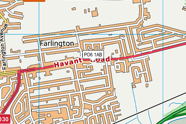 PO6 1AB map - OS VectorMap District (Ordnance Survey) PO6 1AB map - OS VectorMap District (Ordnance Survey)