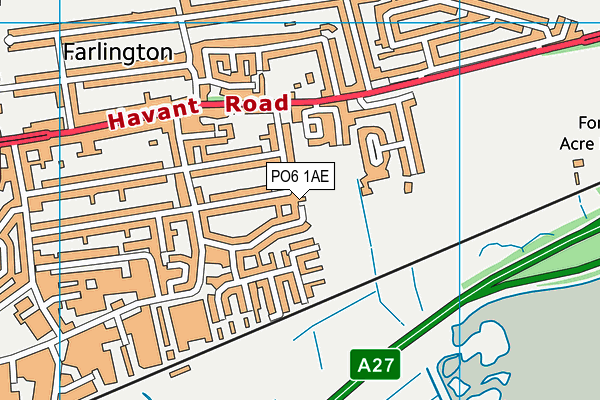 PO6 1AE map - OS VectorMap District (Ordnance Survey) PO6 1AE map - OS VectorMap District (Ordnance Survey)
