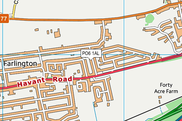 PO6 1AL map - OS VectorMap District (Ordnance Survey) PO6 1AL map - OS VectorMap District (Ordnance Survey)