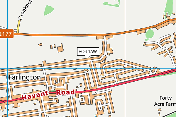 PO6 1AW map - OS VectorMap District (Ordnance Survey) PO6 1AW map - OS VectorMap District (Ordnance Survey)