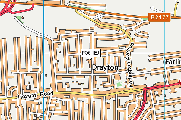 PO6 1EJ map - OS VectorMap District (Ordnance Survey)