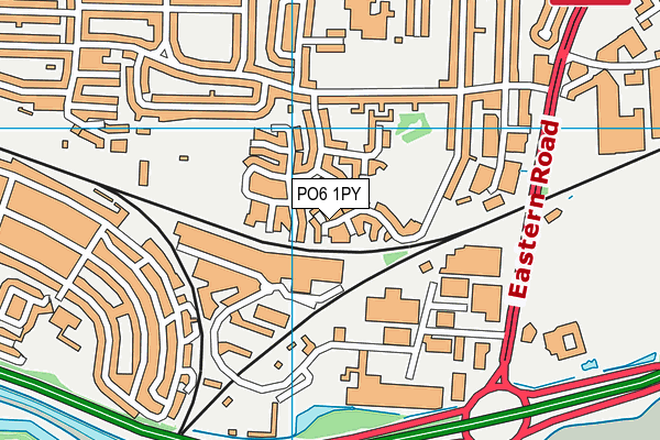 PO6 1PY map - OS VectorMap District (Ordnance Survey)