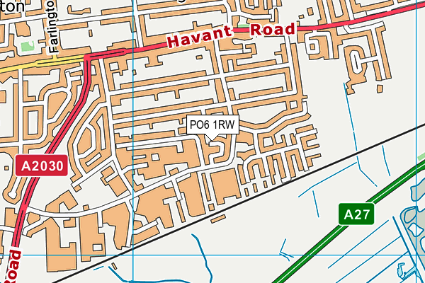 PO6 1RW map - OS VectorMap District (Ordnance Survey) PO6 1RW map - OS VectorMap District (Ordnance Survey)