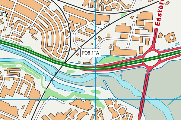 PO6 1TA map - OS VectorMap District (Ordnance Survey) PO6 1TA map - OS VectorMap District (Ordnance Survey)
