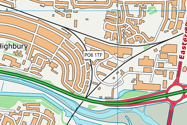 PO6 1TF map - OS VectorMap District (Ordnance Survey) PO6 1TF map - OS VectorMap District (Ordnance Survey)
