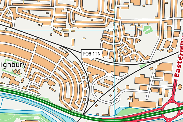 PO6 1TN map - OS VectorMap District (Ordnance Survey) PO6 1TN map - OS VectorMap District (Ordnance Survey)