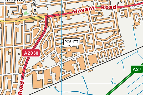 PO6 1TT map - OS VectorMap District (Ordnance Survey) PO6 1TT map - OS VectorMap District (Ordnance Survey)
