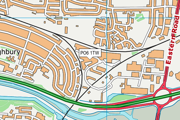PO6 1TW map - OS VectorMap District (Ordnance Survey) PO6 1TW map - OS VectorMap District (Ordnance Survey)