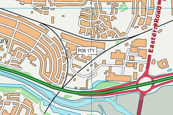 PO6 1TY map - OS VectorMap District (Ordnance Survey) PO6 1TY map - OS VectorMap District (Ordnance Survey)