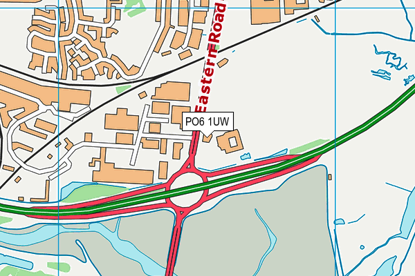 PO6 1UW map - OS VectorMap District (Ordnance Survey) PO6 1UW map - OS VectorMap District (Ordnance Survey)